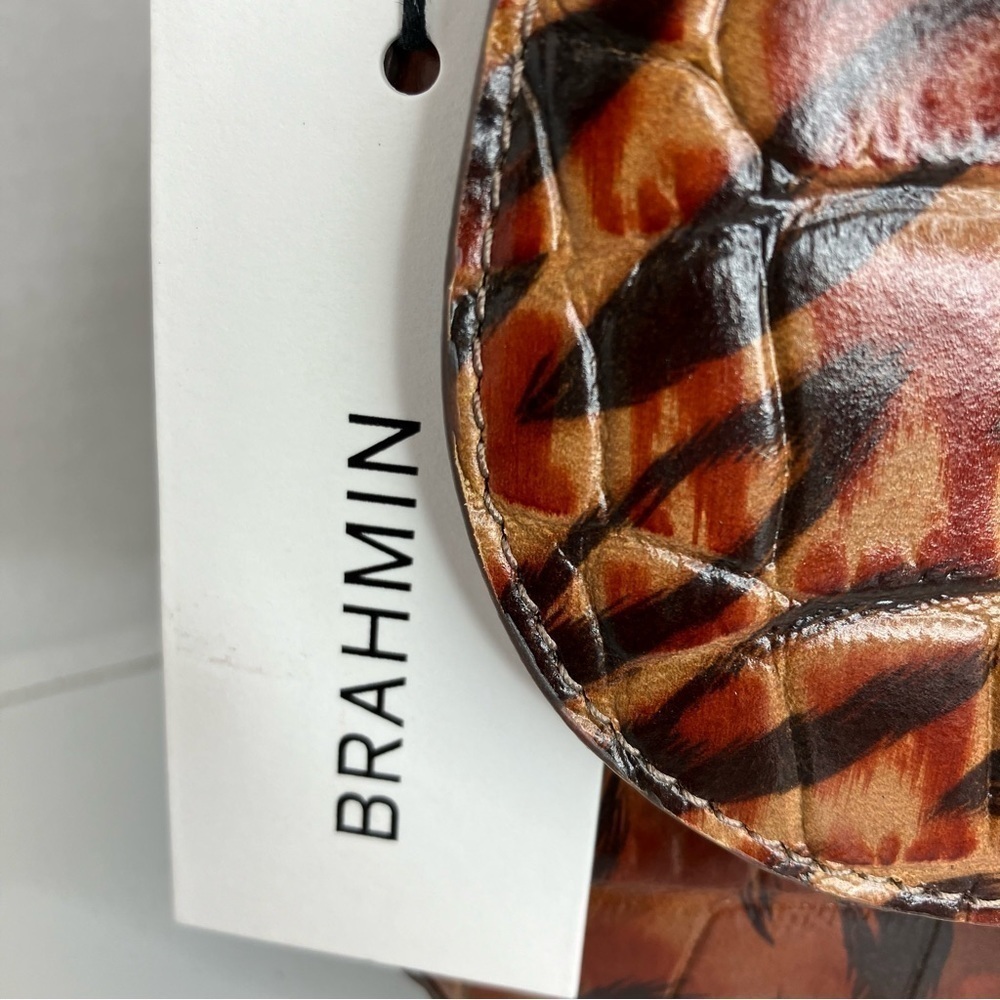 Brahmin Small Nadine Cognac Hendrix genuine Leather crossbody purse - Picture 8 of 10